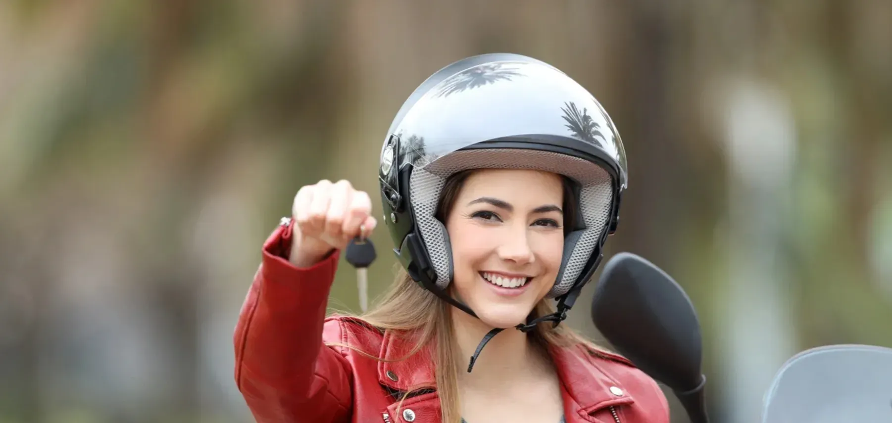 Happy motorcycle customer