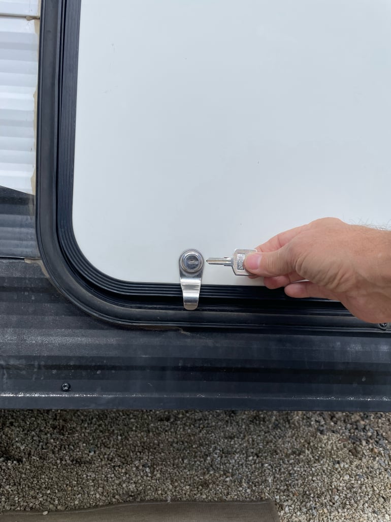 Rv compartment door